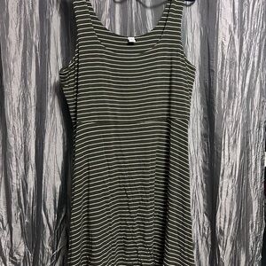 Old Navy Green and White Strapless Dress